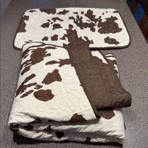 Hobby Lobby Brown and Cream Cow Print Quilt